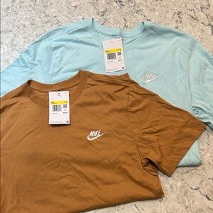 Nike 2-Pack Crew Tees — Brown & Light Blue